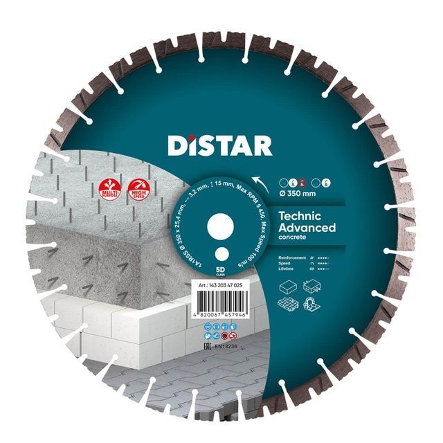 Круг алмазный отрезной 1A1RSS/C3 350x3,5/2,5x15x25,4-(11,5)-24-HIT Technic Advanced