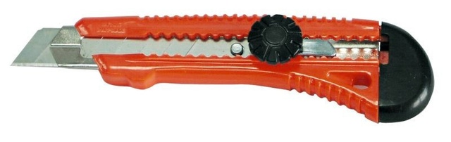 Нож выдвижной 150мм сегментный 18мм простой (красный) MEGA 30058