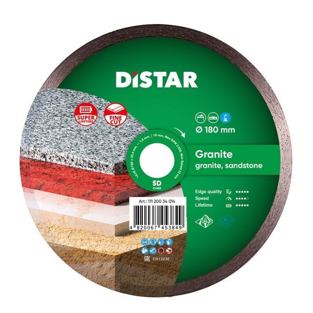 Круг алмазный отрезной 1A1R 180x1,4x8,5x25,4 Granite