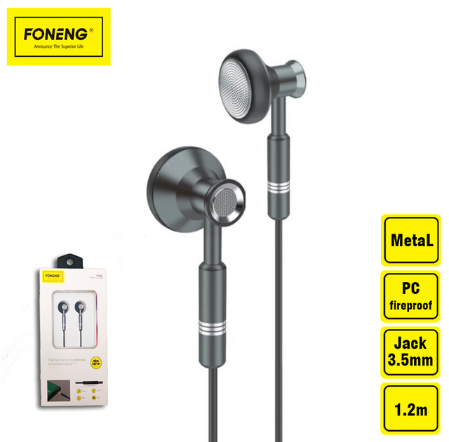 Навушники вкладиші дротові FONENG T55 Grey, 120cм