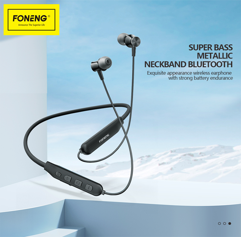 Бездротові навушники FONENG Bass Metal Neckband BL36