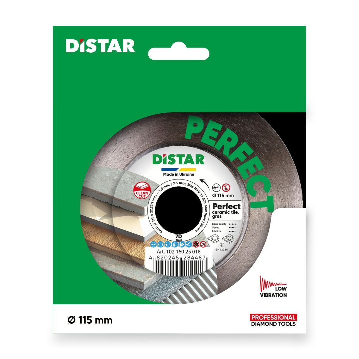 Круг алмазный отрезной 1A1R 115x1,5/0,9x25x22,23H Perfect