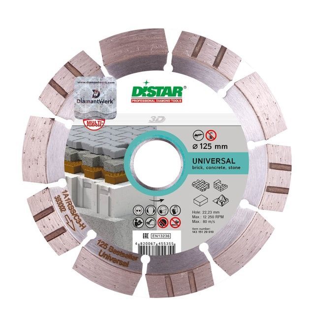 Круг алмазный отрезной 1A1RSS/C3 125x2,2/1,4x11x22,23-10-HIT Bestseller Universal