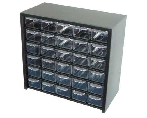 Шкаф металлический 305х280х150мм с выдвижными пластиковыми ящиками POLISH 35830