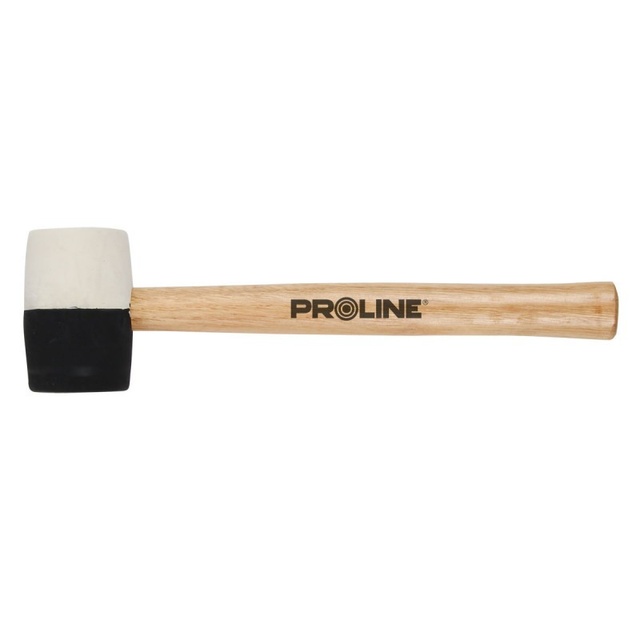 Молоток гумовий 340гр (чорно-білий) дерев'яна ручка PROLINE 12022