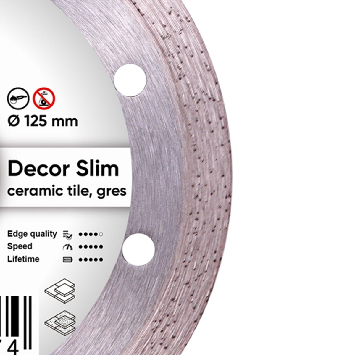 Круг алмазный отрезной 1A1R 125x1,2/1,0x8x22,23 Decor Slim