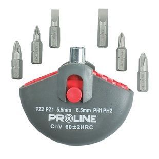 Набір біт 7 шт 1/4" (магнітний тримач ) CRV PROLINE 10697