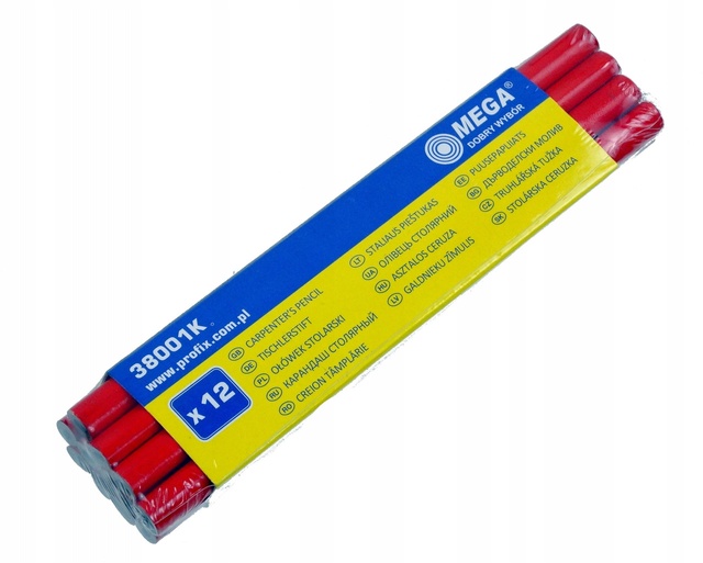 Олівець столярний (упаковка 12шт) MEGA 38001К