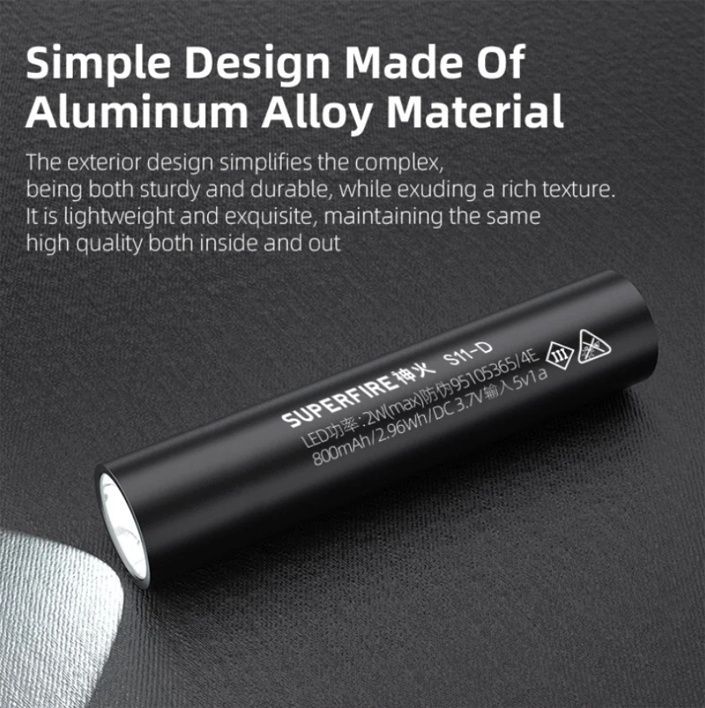 Ліхтар ручний акумуляторний S11-D SuperFire 135 Lumen 800mAh