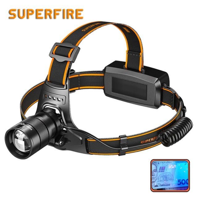 Ліхтар налобний ультрафіолетовий акумуляторний HZ01 SuperFire