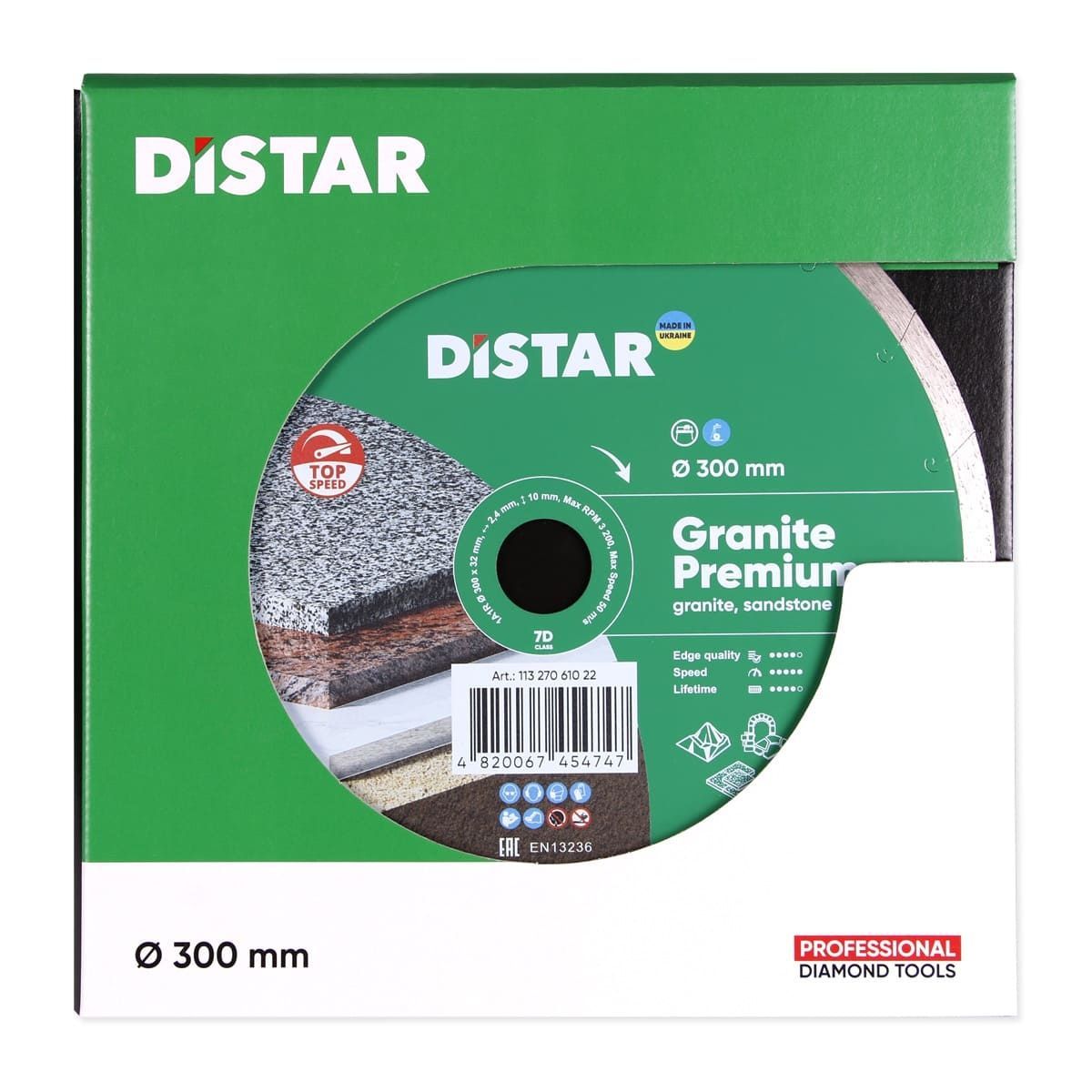 Круг алмазный отрезной 1A1R 300x2,4x10x32 Granite Premium