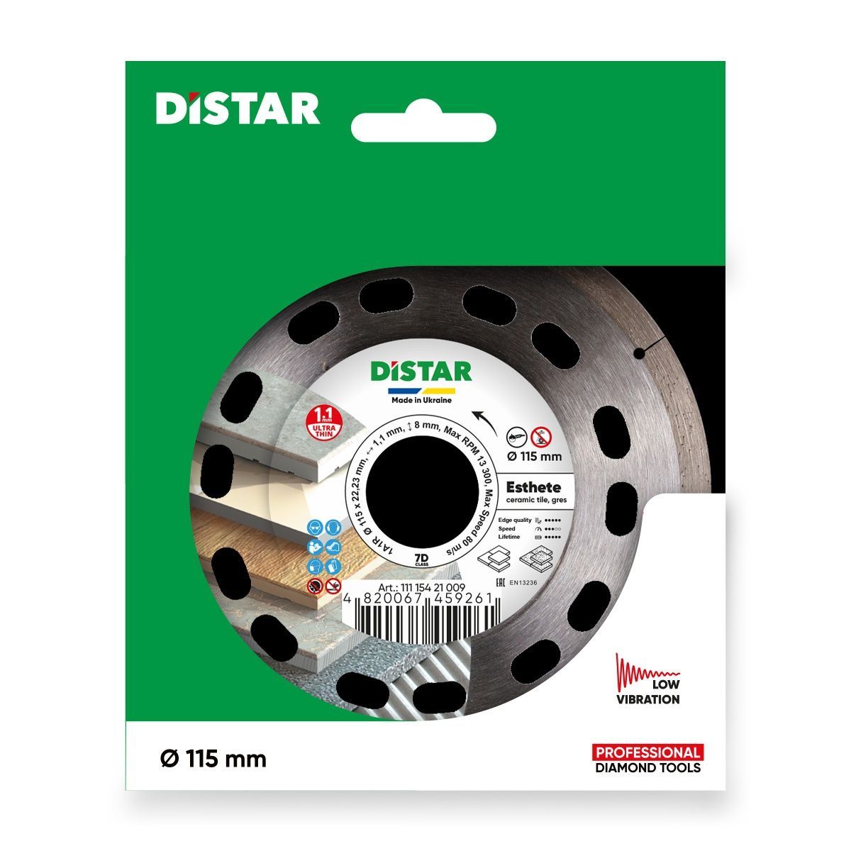 Круг алмазный отрезной 1A1R 115x1,1/0,8x8x22,23 Esthete