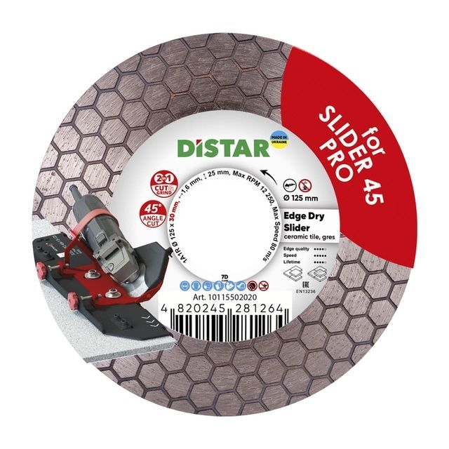Круг алмазный отрезной 1A1R 125x1,6/1,2x25x30 Edge Dry Slider