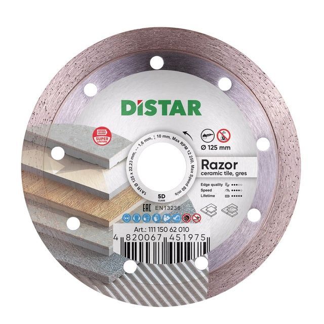 Круг алмазный отрезной 1A1R 125x1,6x10x22,23 Razor