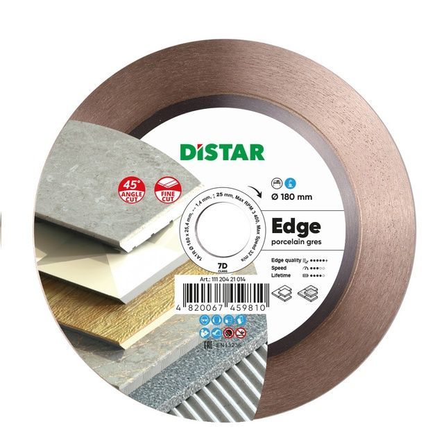 Круг алмазный отрезной 1A1R 180x1,4/1/1,6x25x25,4 Edge
